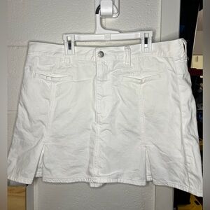 Madewell denim Pleated Mini Skirt in Tile White size 30